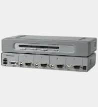 Linksys – F1DN104U – Belkin OmniView Secure 4-Port KVM Switch – 4 x 1 – 4 x Type B USB, 4 x HD-15 Monitor – 1U – Rack-mountable, Desktop