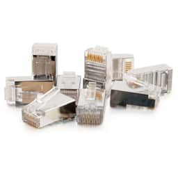 RJ45 SHLD CAT5 MOD PLUG RND SOLID 50PK