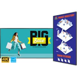 65in diagonal, UHD, D-LED backlight, 400 nit brightness, 16x7 operation,