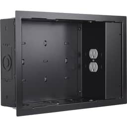 Chief In-Wall Storage Box with 2-Receptacle Filter & Surge Protection (Black)