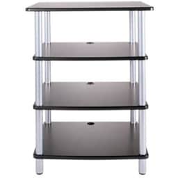 Accurate Series 4-Shelf Audio Component Stand, 33″ height, Black & Silver