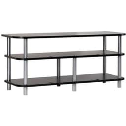 Accurate Series 3-Shelf TV Stand, 48" width, Black & Silver