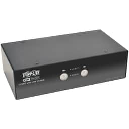 2-port DisplayPort KVM Switch w Audio, Cables & USB 3.0 Hub