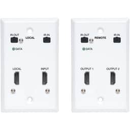 HDMI Cat6 Extender, Wallplate, 4K 60Hz, HDR, Dual Output, IR, 230 ft.TAA