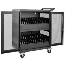 Multi-Device Charging Cart, 32 AC Outlets, Chromebooks and Laptops, Wall