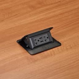 DEQUORUM FLIP UP,BLACK WITH 20A USB RECPT