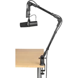 GATOR Slim Profile Desktop Mic Stand Boom Arm for Broadcasts, Podcasts