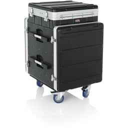 ATA Molded PE Pop-Up Console Rack; 10U Top; 12U Bottom W/Casters