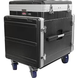 ATA Molded PE Pop-Up Console Rack; 12U Top; 10U Bottom; w/ Casters