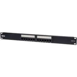 12-Port Cat6 Patch Panel 568B 110 Punch down RJ45 1RU Rackmount
