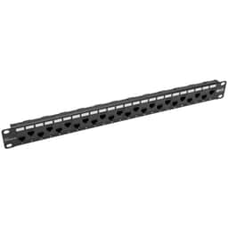 24-Port Cat5e/6 Feed-Through Patch Panel RJ45 1URM TAA