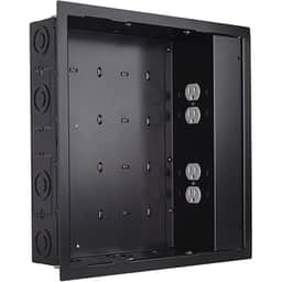 Chief PAC526FBP4 Large In-Wall Box With Surgex 2 Outlets, Black