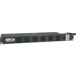 1U Rack-Mount Power Strip, 120V, 20A, 5-20P, 12 Outlets (6 Front-Facing,
