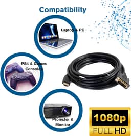 C2G 42516 Legrand DVI to HDMI Cable, DVI-D Male to HDMI Male, Black HDMI Adapter Cable, 2 Meter (6.56 Feet) Bi-Directional Adapter Cable