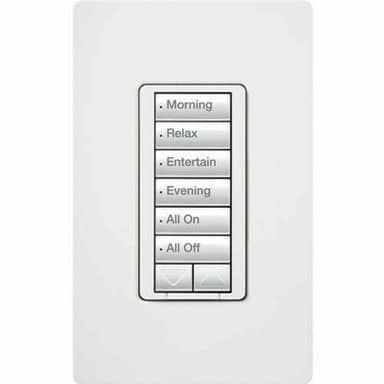 Lutron RRD-H6BRL-WH RadioRA 2 Wireless Dual Group with 2 Raise and Wall-Mounted Lower Keypad White 120V