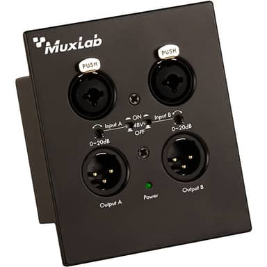 MuxLab Dante 500558 2-Channel XLR Wall-Plate