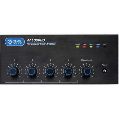 4-Input, 100-Watt Mixer Amplifier with Automatic System Test (PHD)