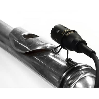 Mini-instrument mic w/shock absorbent clip designed for flute