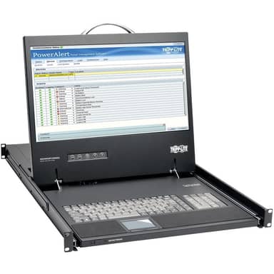 Rack Console 1URM DVI, VGA for KVM Switch, 19" LCD 1080p TAA
