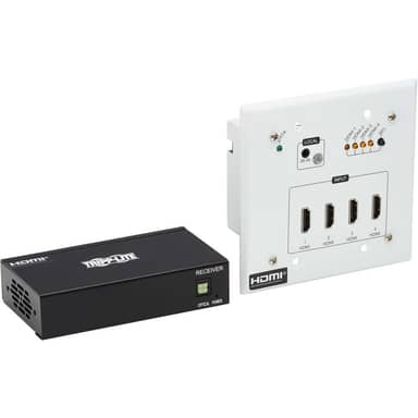 4-Port HDMI Cat6 Extender Switch, Wall Plate/Box, 4K 60 Hz, 230 ft. TAA