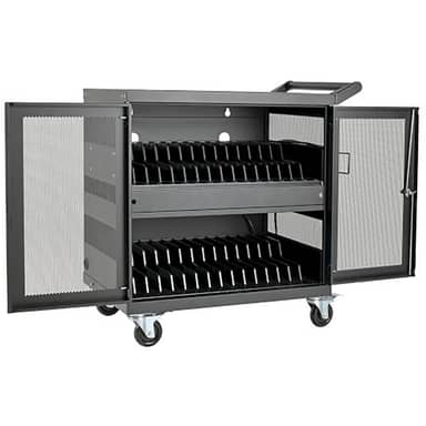 Multi-Device Charging Cart, 32 USB Ports, iPad and Android Tablets, Wall