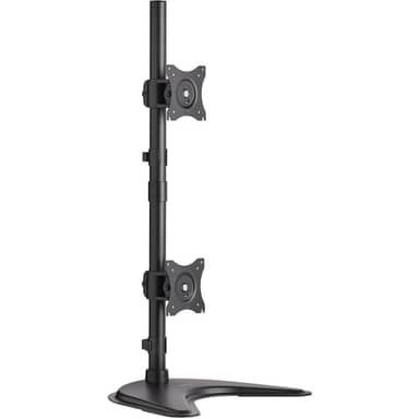 Dual Vertical Desk Mount Monitor Stand Swivel Tilt Rotate 15-27"