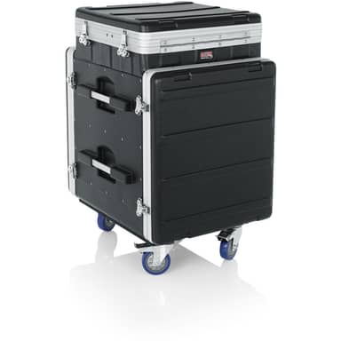 ATA Molded PE Pop-Up Console Rack; 10U Top; 12U Bottom W/Casters