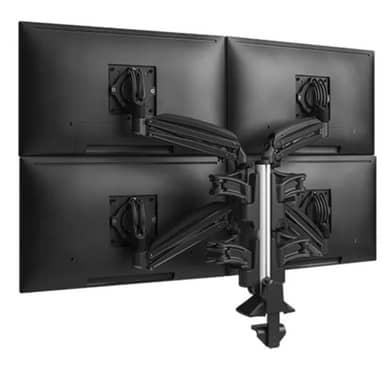 KX CLMN DESK MNT QUAD 2L ARMS, BLK