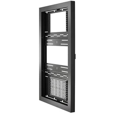 55" PORTRAIT ON-WALL KIOSK W/GLASS, BLK