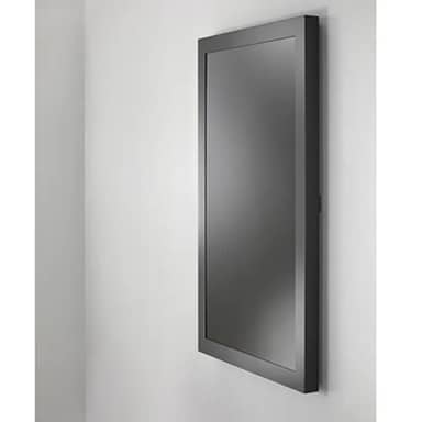 75" PORTRAIT ON-WALL KIOSK W/GLASS, BLK