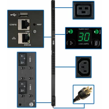 PDU Monitored 208/240V 30A 36 C13; 6 C19 L6-30P LX Interface 0Uets