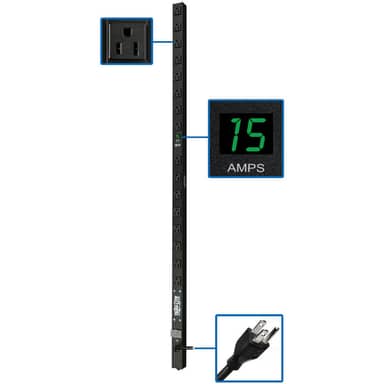 Pwr distribution unit w/sequential outlet turn on 16 outlets 15'cord
