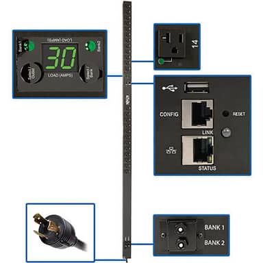 2.9kW Single-Phase Switched PDU, LX Platform, Outlet Monitoring, 120V Ou