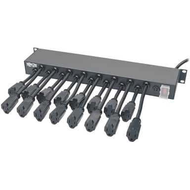 Rack Mount AC Charger Power Strip 16 outlets 15 ft cord 1U