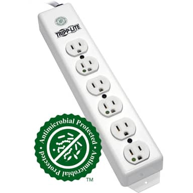 Power Strip Medical 120V 5-15R-HG 6 Outlet 1.5ft Cord Metal