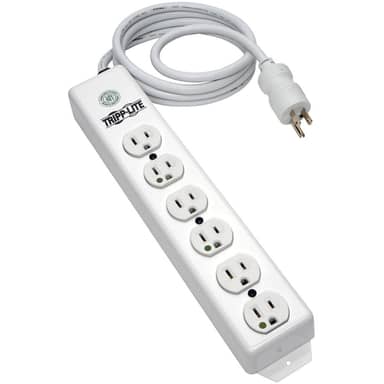 Power Strip Medical 120V 5-15R-HG 6 Outlet 15ft Cord Metal