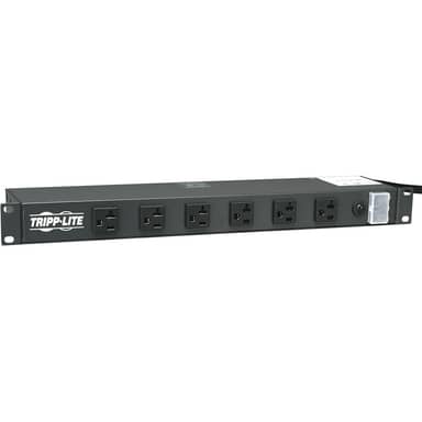 Power Strip Rackmount Metal 120V 5-15/20R 12 Outlet 15ft Cord 1U