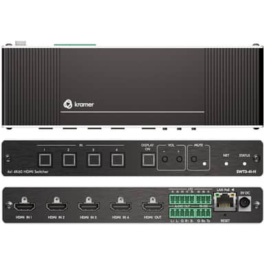 4K60 4:4:4 4x1 HDMI Switcher with Audio and Control