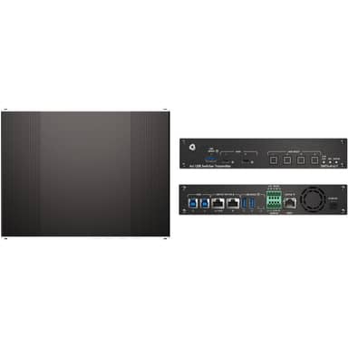 4x1 USB 3.2/2.0 host PoE-acceptor managed switcher with 3-devices