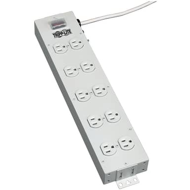 Power Strip 120V 5-15R 10 Outlet Metal 15ft Cord 5-15P