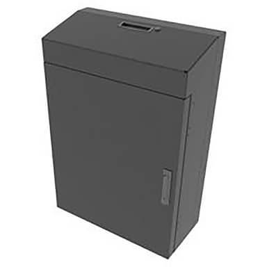 4SP VWM-SD-4-36K-BW Low Profile Wall Rack, Solid Top, Black