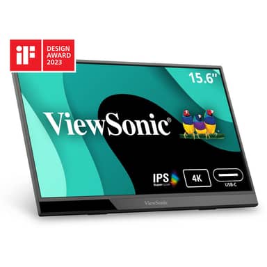 ViewSonic VX1655-4K 15.6" 3840 X 2160p UHD Portable Monitor with 60W USB C and mini HDMI.