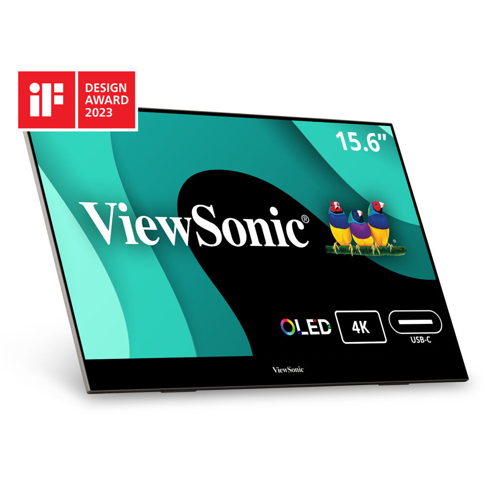 ViewSonic VX1655-4K-OLED 15.6" UHD OLED Portable Monitor with 60W USB C and mini-HDMI
