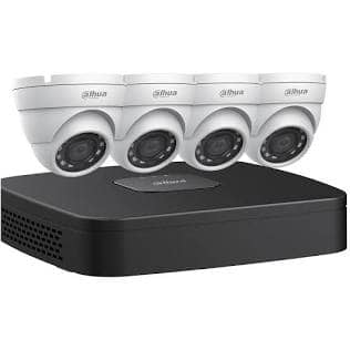 Dahua N444E42 Bundles IP Kit: 4-Ch NVR + 4 x 4MP, Mini Eyeball Cameras Security Camera, White [USED]