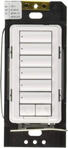 Lutron RRD-HN6BRL-SW Radiora 2 C.L Hybrid Keypad 6-Button with Raise/Lower keypad and 450W/450VA Neutral Wire Dimmer Snow RRD-HN6BRL-SW
